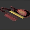Modern Black Daily Use Hair Care Tools Comb Brush And Mirror