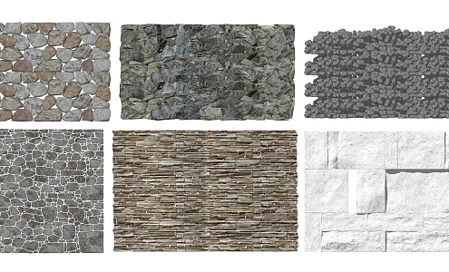 Modern landscape wall rubble stone landscape wall rural stone wall landscape stone 3d model