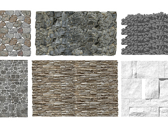 Modern landscape wall rubble stone landscape wall rural stone wall landscape stone 3d model