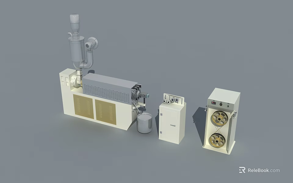 Advanced Industrial Equipment With Processing Unit Control Panel Storage Tank And Pipeline System 3d model 