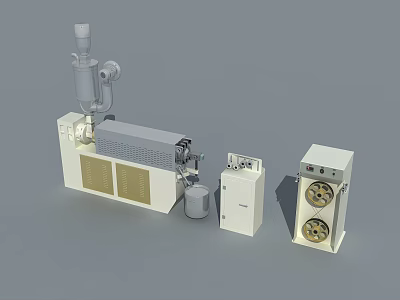 Advanced Industrial Equipment With Processing Unit Control Panel Storage Tank And Pipeline System 3d model