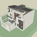 Modern Detached Villa Exterior With Balcony Large Windows And Glass Roof Design