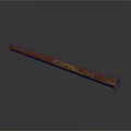Rusty Metal Structural Bar For Industrial Equipment With Mounting Ends 3d model