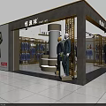 Elegant Men's Suits Clothing Store Interior With Mannequins And Window