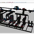 Industrial Piping System Equipment With Pipes Valves And Pumps For Industrial Applications