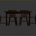 Wooden Dining Table With Six Matching Chairs For Home Dining Room Furniture