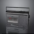 Vintage Portable Cassette Player Radio With Silver Body And Retro Design