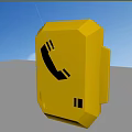 Industrial Emergency Phone Device With Yellow Protective Enclosure And Ventilation Slots
