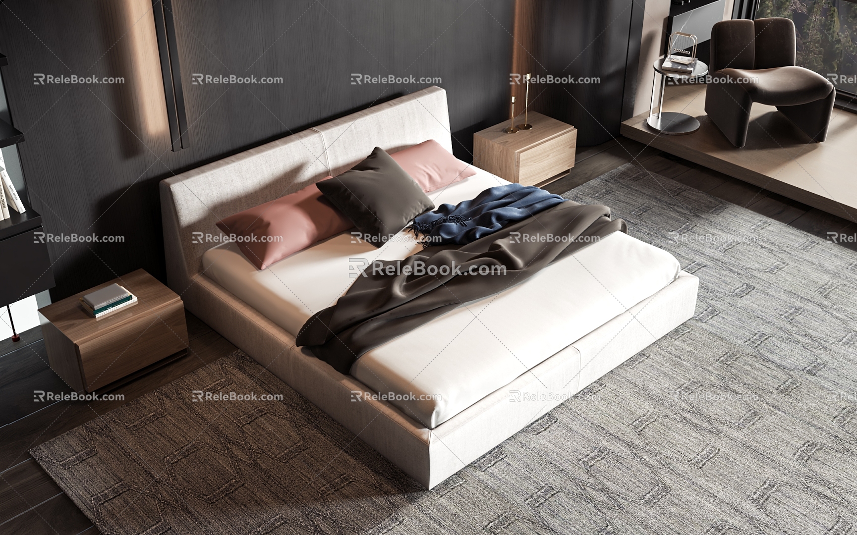 Style Commodity Bed 3d model