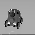 Futuristic Silver Compact Car With Transparent Top And Unique Wheel Design