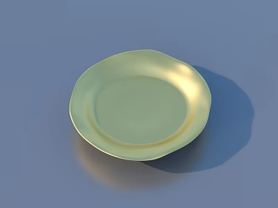 Light Green Shiny Smooth Ceramic Plate Tableware Set For Modern Kitchen Use 3d model