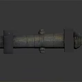 Metal Cylindrical Rod With Square White Blocks As Industrial Mechanical Part