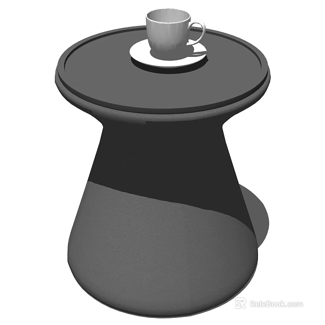 Modern Side Table With Round Top Sleek Base And Decorative Tabletop Object 3d model 