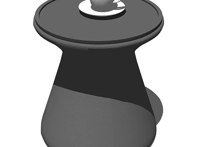 Modern Side Table With Round Top Sleek Base And Decorative Tabletop Object 3d model