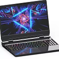Modern Gaming Laptop With Vibrant Neon Display And RGB Backlit Keyboard