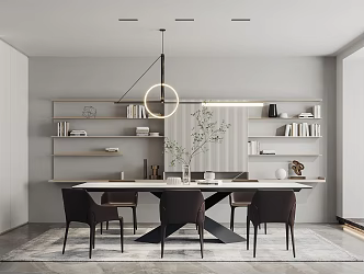 Modern Study Desk and Chair 3d model