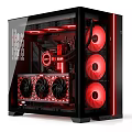 RGB Gaming PC Case With Transparent Side Panel And Colorful LED Cooling Fans