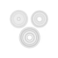 Three White Circular Decorative Ceiling Components With Smooth Ornamental Design