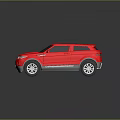 Red Modern SUV With Sleek Exterior Design Black Roof And Silver Wheels