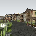 Traditional Chinese Detached Villa With Mountain View Stone Path And Lanterns