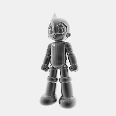 Modern Black Robot Shaped Decorative Ornament Set For Home Stylish Decor 3d model