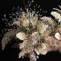 Natural Decorative Ornament Set With Dried Grass Pampas Feathers And Elegant Hanging Design