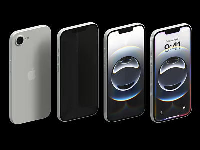 Showcasing Apple iPhone Smartphones Design Display Screen Multiple Angles View 3d model
