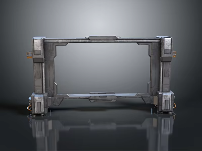 Industrial Style Metal Frame Structure With Mechanical Details And Support Components 3d model