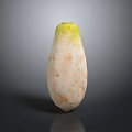 Fresh Daikon Radish with Green Top and White Root on Dark Background