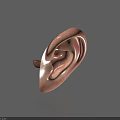 Realistic Human Ear 3D Model With Detailed Texture On Light Blue Background 3d model