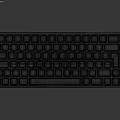 Durable Mechanical Keyboard with White Orange Keycaps and Ergonomic Knob Design Layout 3d model