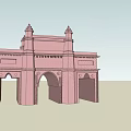Grand Entrance Gate With Classical Design Arched Structure And Decorative Towers