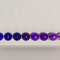 Hanging Spherical Decorative Ornaments With Blue Purple Gradient Color Arranged In Row