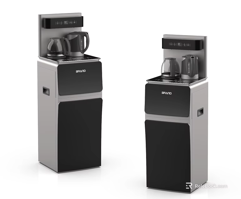 PRIMO Standing Black And Silver Water Dispensers As Modern Household Appliances 3d model 