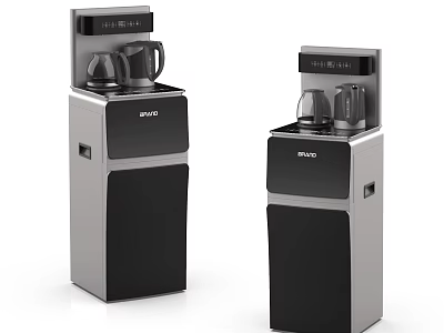 PRIMO Standing Black And Silver Water Dispensers As Modern Household Appliances 3d model