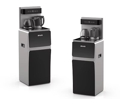PRIMO Standing Black And Silver Water Dispensers As Modern Household Appliances 3d model