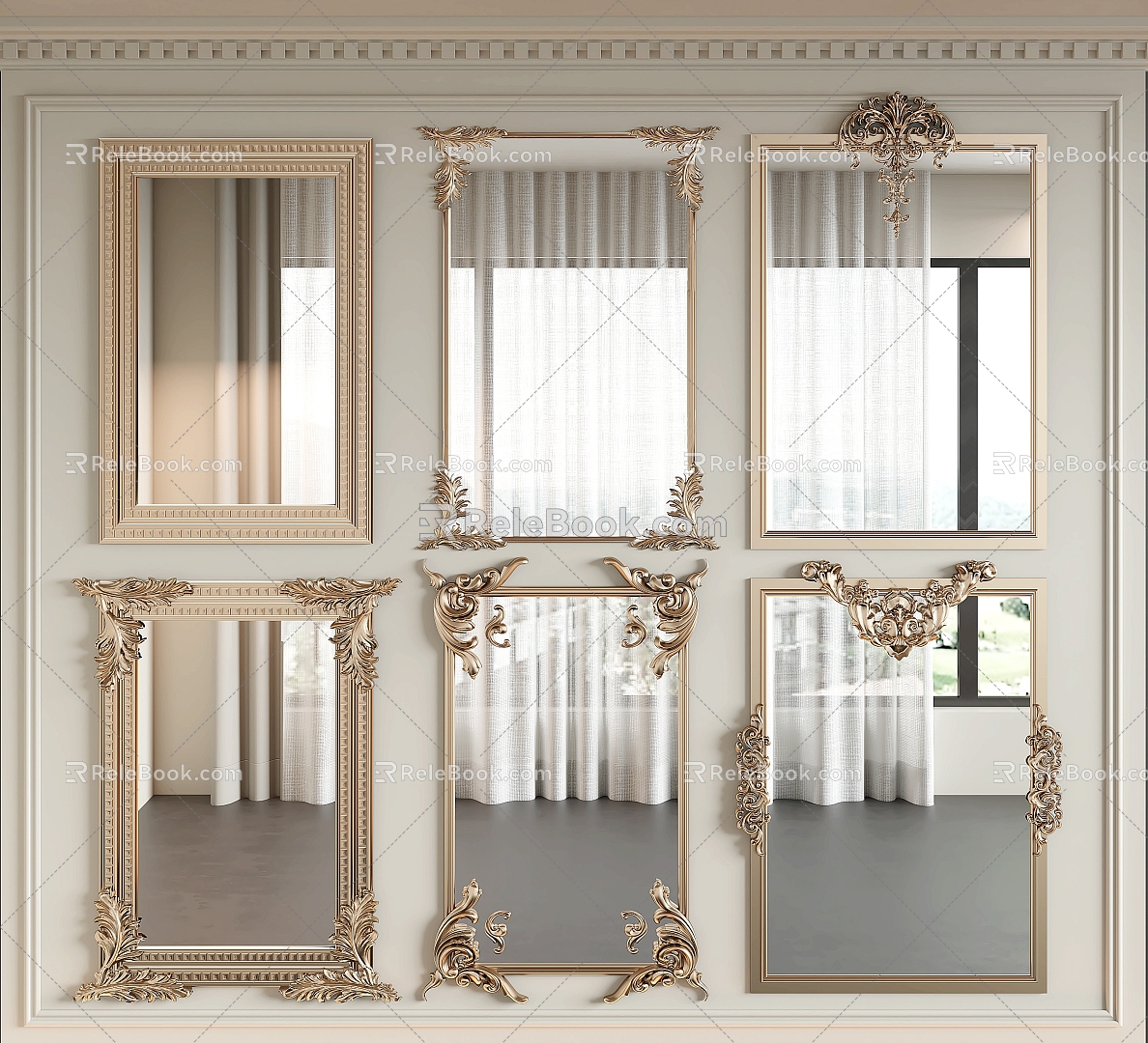 French Style Mirror Decorative Mirror Bathroom Mirror model