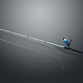 Modern Blue And White Fishing Rod With Spinning Reel And Lightweight Pole For Angling Sports
