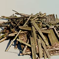 Reclaimed Wood And Stone Scrap Pieces With Natural Texture And Rustic Charm
