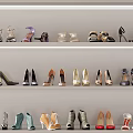 Stylish Various Shoes Display On Modern Multi Shelf Rack With Different Styles And Colors