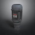 Building Construction Equipment With Gray Casing And Red Danger Warning Label