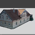 Traditional Village House Exterior Featuring Red Roof White Walls Chimney And Decorative Windows