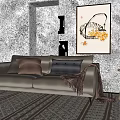 Modern double sofa 3d model