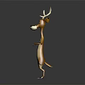 Cartoon Deer Character With Long Ears Antlers And Standing Pose In 3D Rendered Animated Style