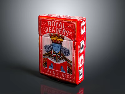 Royal Readers Playing Cards with Vintage Design for Classic Card Entertainment 3d model