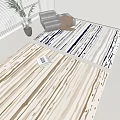 modern square carpet striped carpet 3d model
