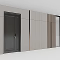 Modern Interior Feature Wall Design With Dark Door And Glass Windows 3d model