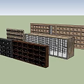 Public Facilities Storage Lockers With Various Designs Materials And Multiple Units Arrangement 3d model