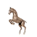 Silver Horse Sculpture With Intricate Carvings In Rearing Pose And Detailed Patterns