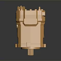 Golden Industrial Mechanical Component With Gear Structure And Precision Metal Design